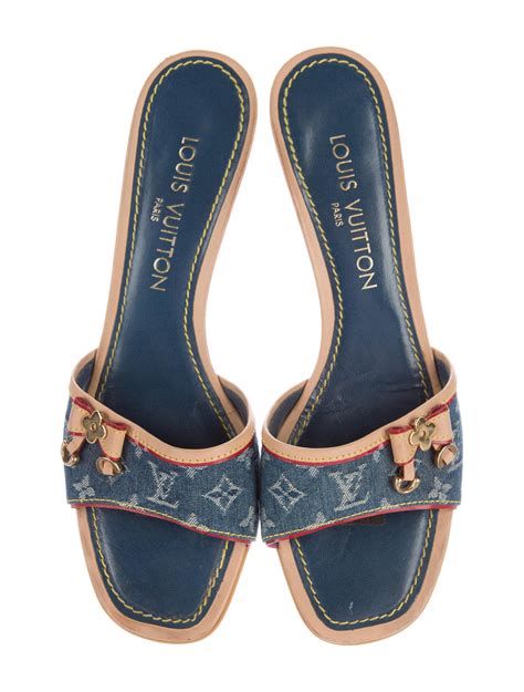 louis vuitton dupe slides|louis vuitton denim slides.